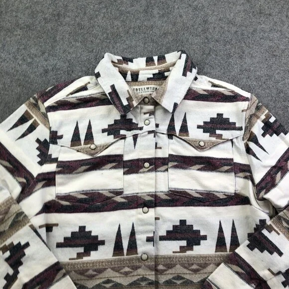 Idyllwind Shirt Womens Large Multicolor Aztec Flannel Snap Western Long Sleeve - Picture 4 of 9